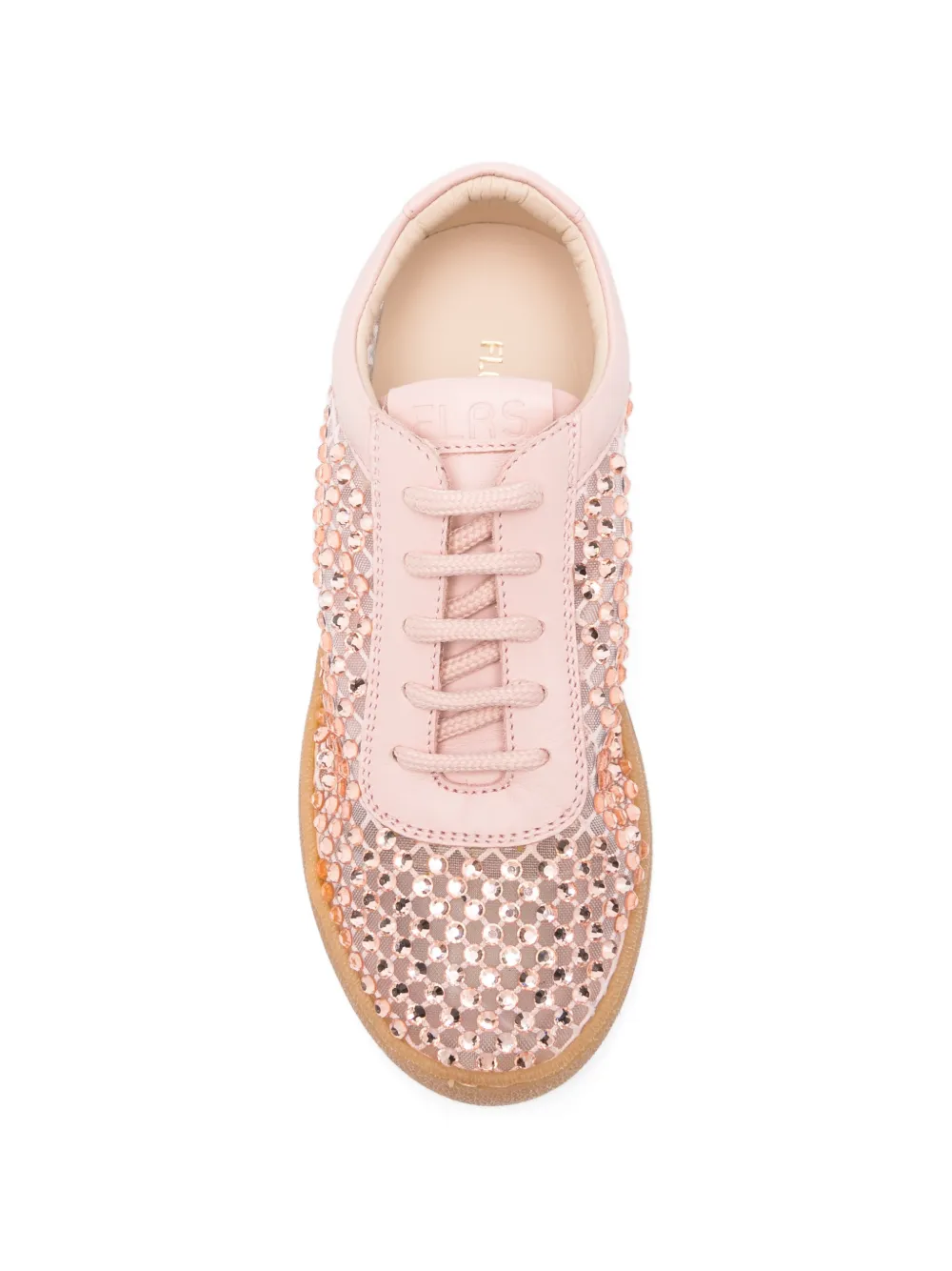 Florens Leren sneakers met verfraaiing Roze