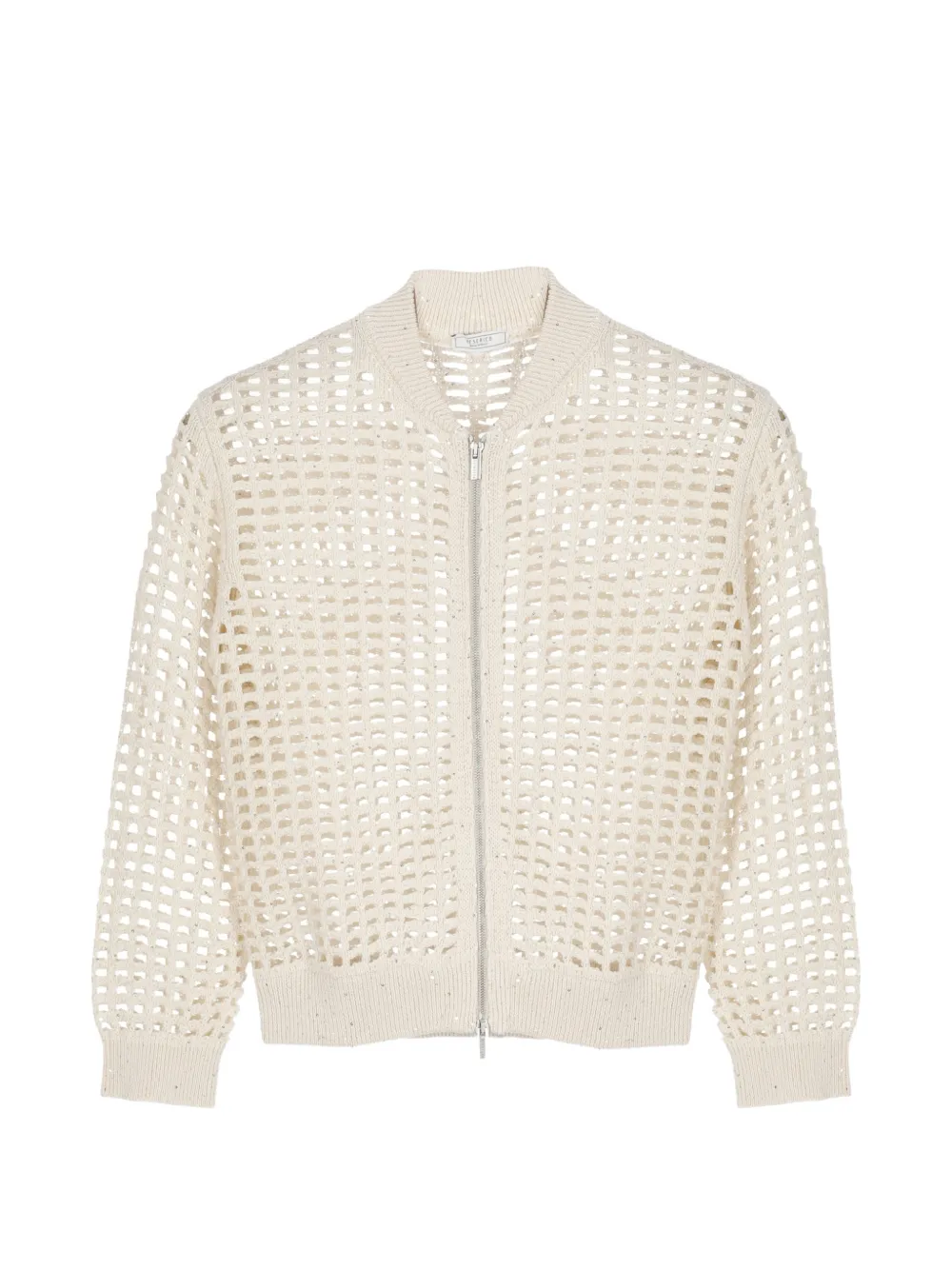 Peserico Openwork Zip-fastening Cardigan In Metallic