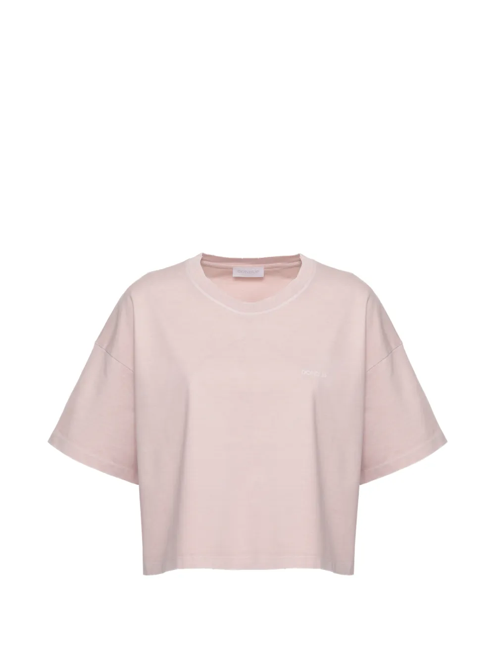 DONDUP embroidered logo cropped T-shirt - Rosa