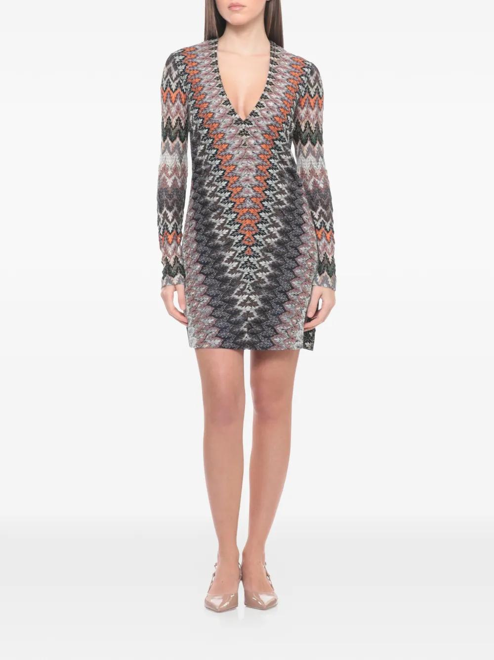 Missoni Jurk met V-hals Blauw