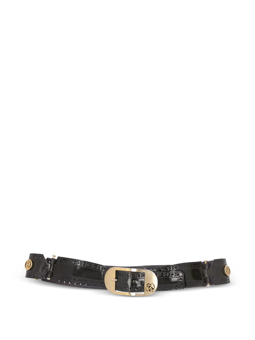 Pirovano Vintage perforated leather belt - Nero