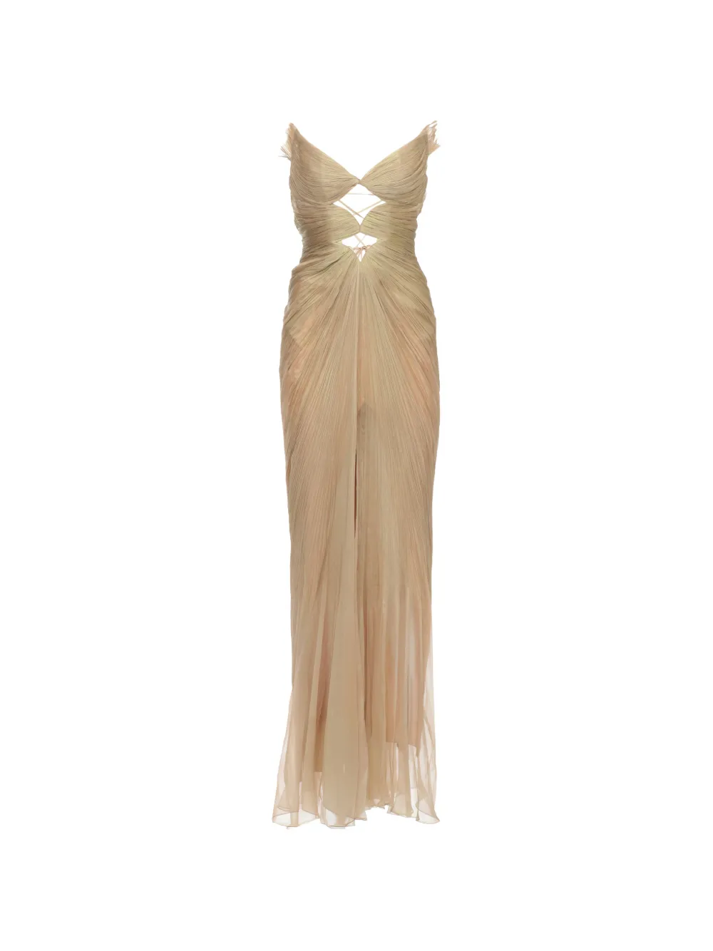 Maria Lucia Hohan plissé-effect cut-out dress - Oro