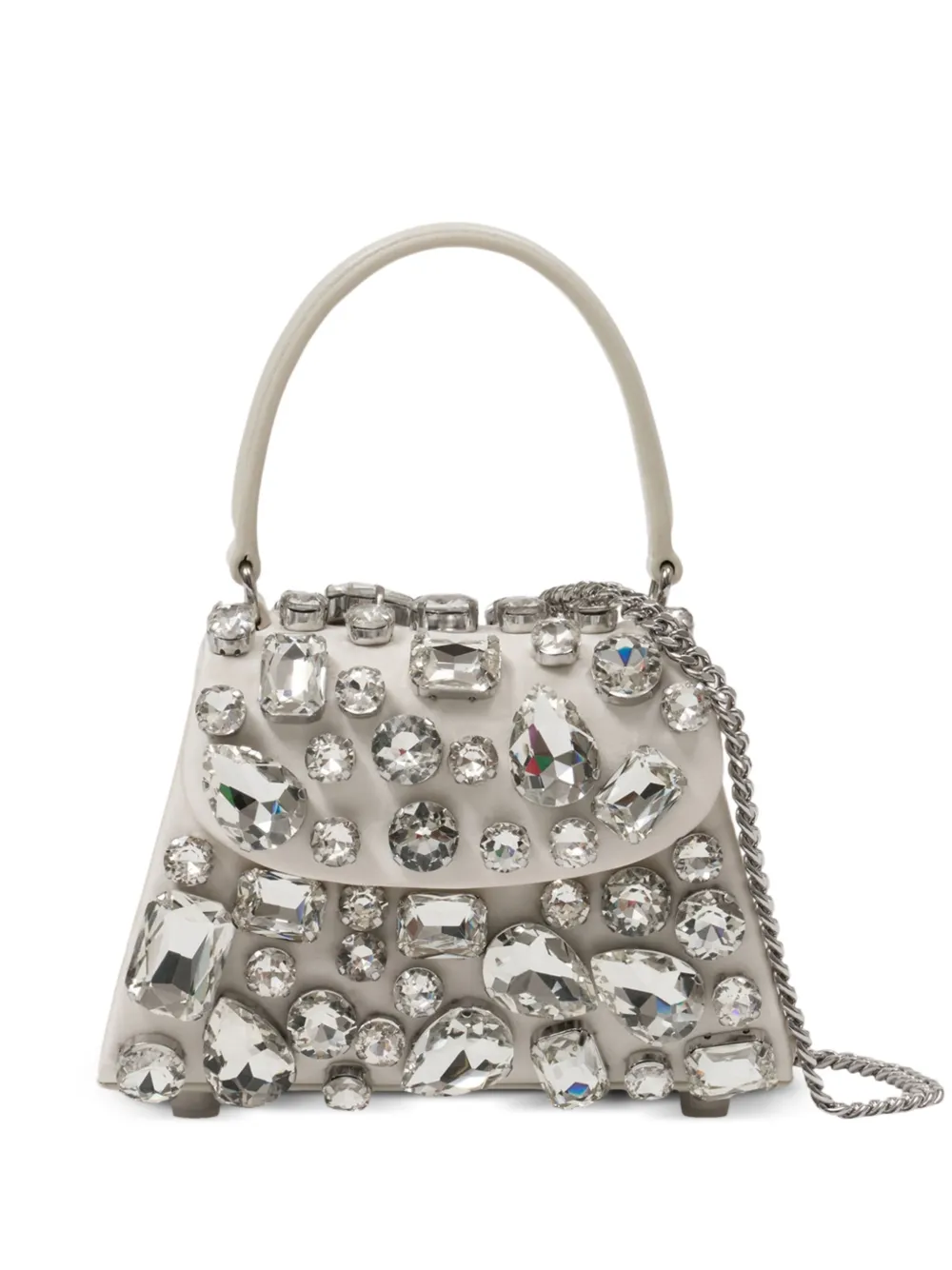 Self-Portrait crystal mini bag - Toni neutri