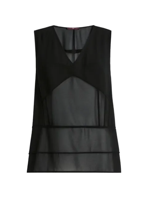 High Flimsy V-neck layered sleeveless blouse