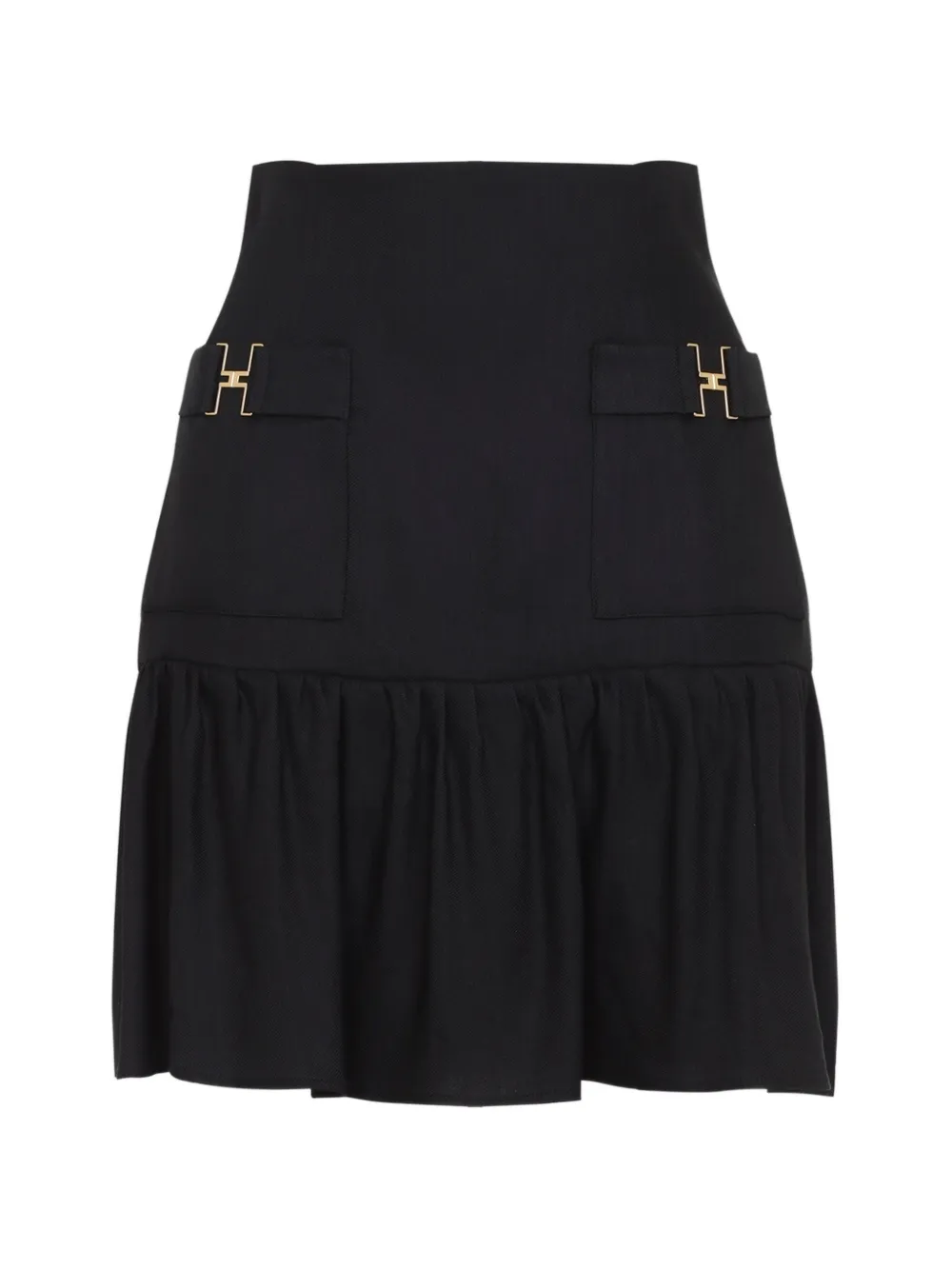 Elisabetta Franchi front-pockets ruffled mini skirt - Nero
