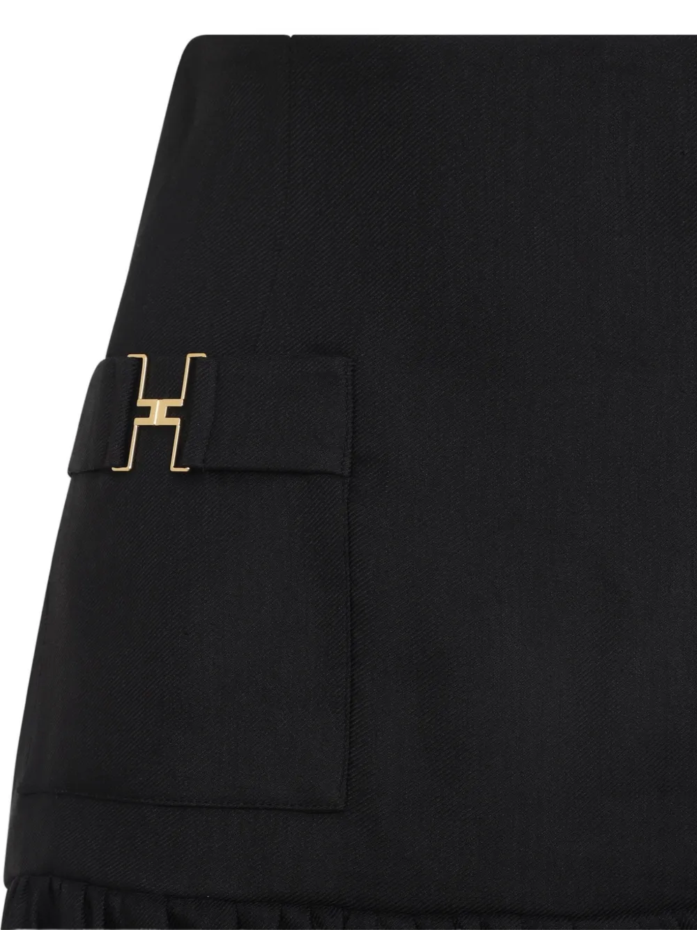  Elisabetta Franchi Front-pockets Ruffled Mini Skirt - Black 