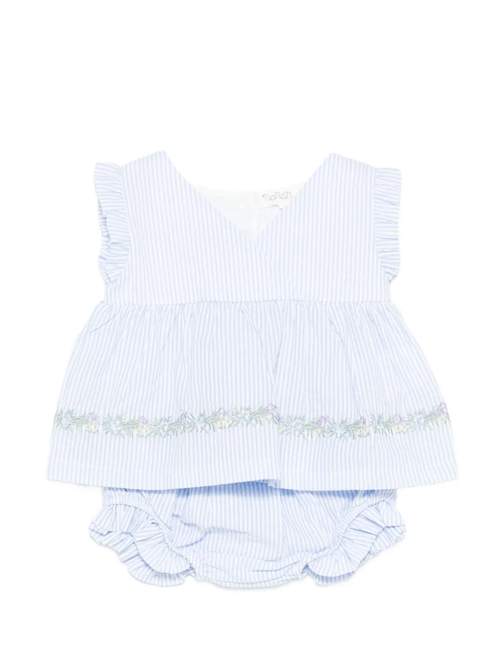 NANAN ruffled striped dress - Blu