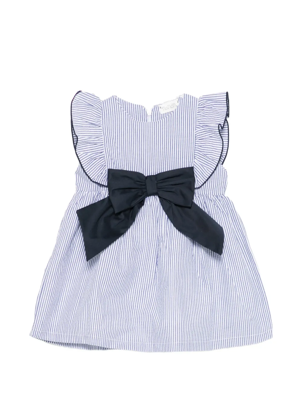NANAN ruffled striped bow dress - Blu