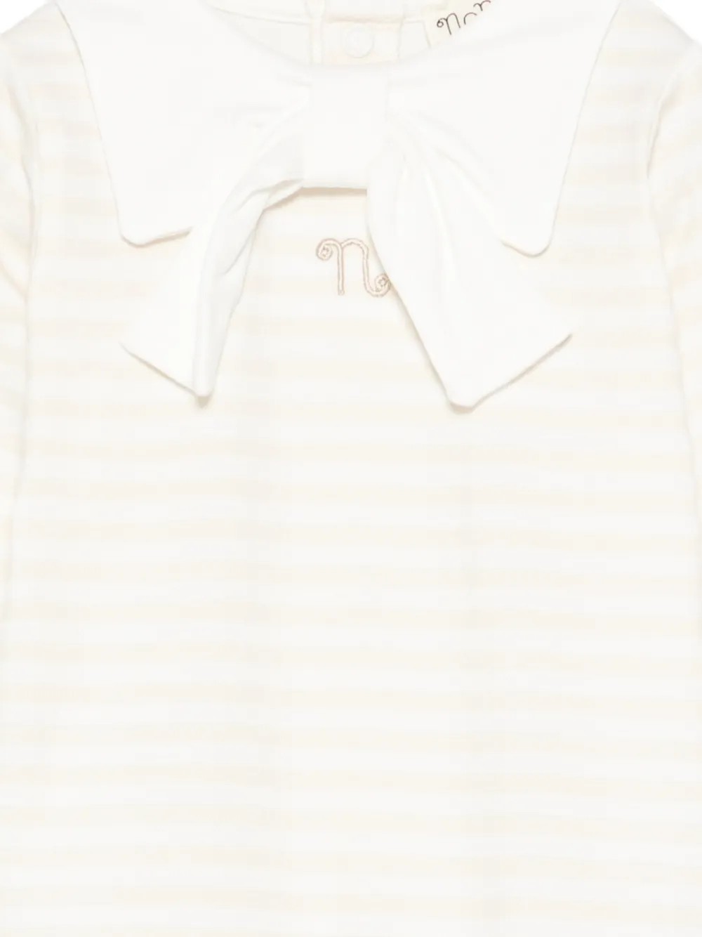 NANAN Gestreepte pyjama met strikdetail Beige
