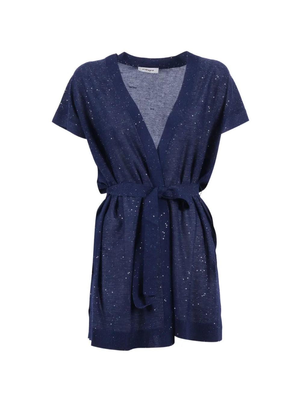 Kangra micro-sequin belted cardigan - Blue