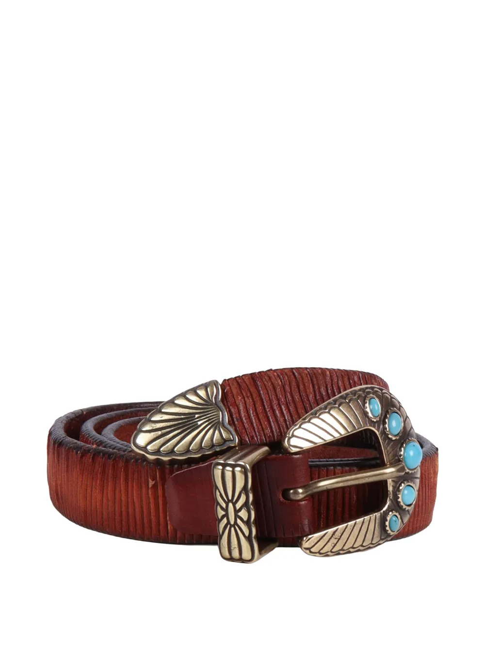 ALBERTO LUTI laser-cut belt - Marrone