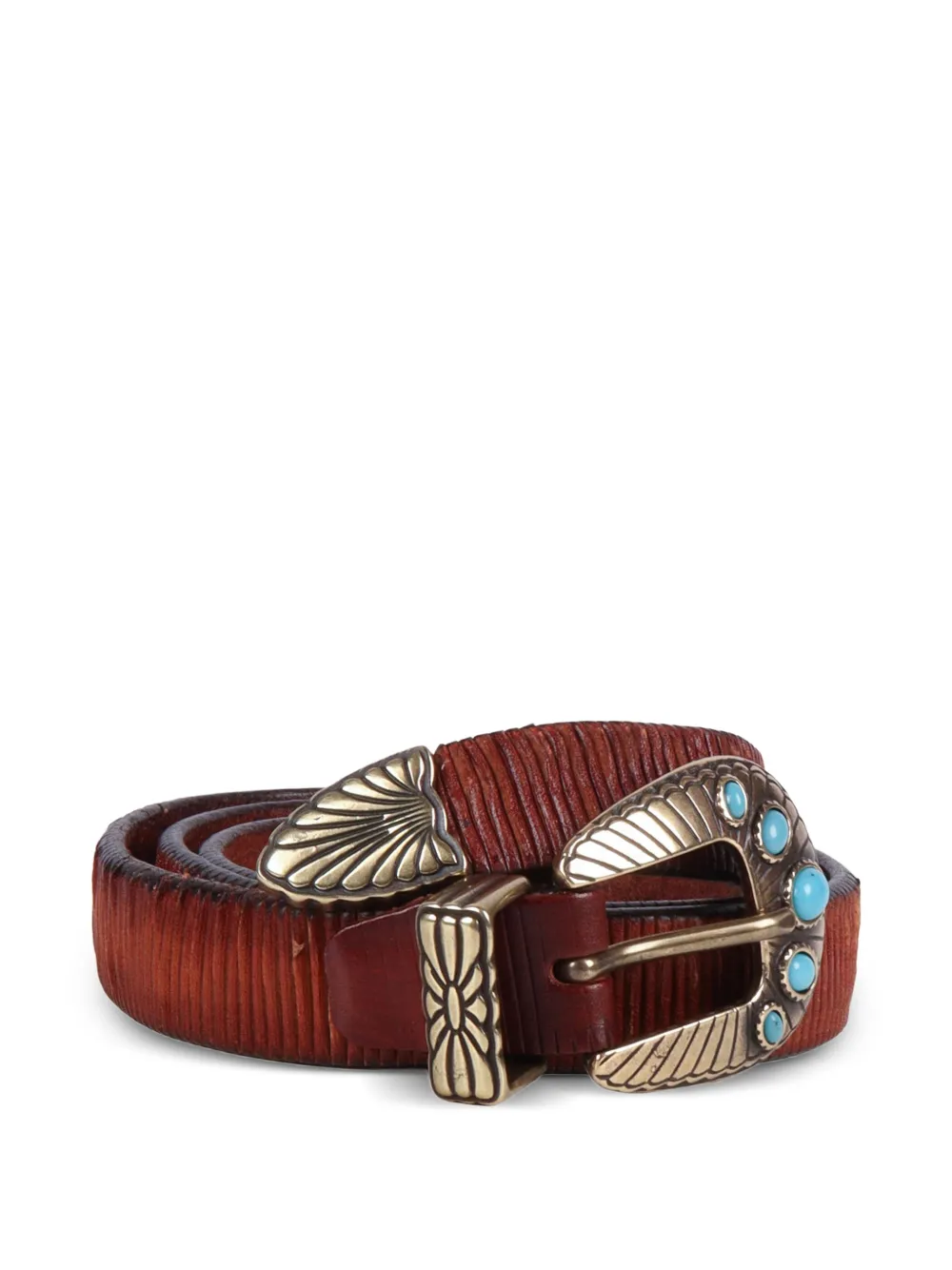 ALBERTO LUTI laser-cut belt - Marrone