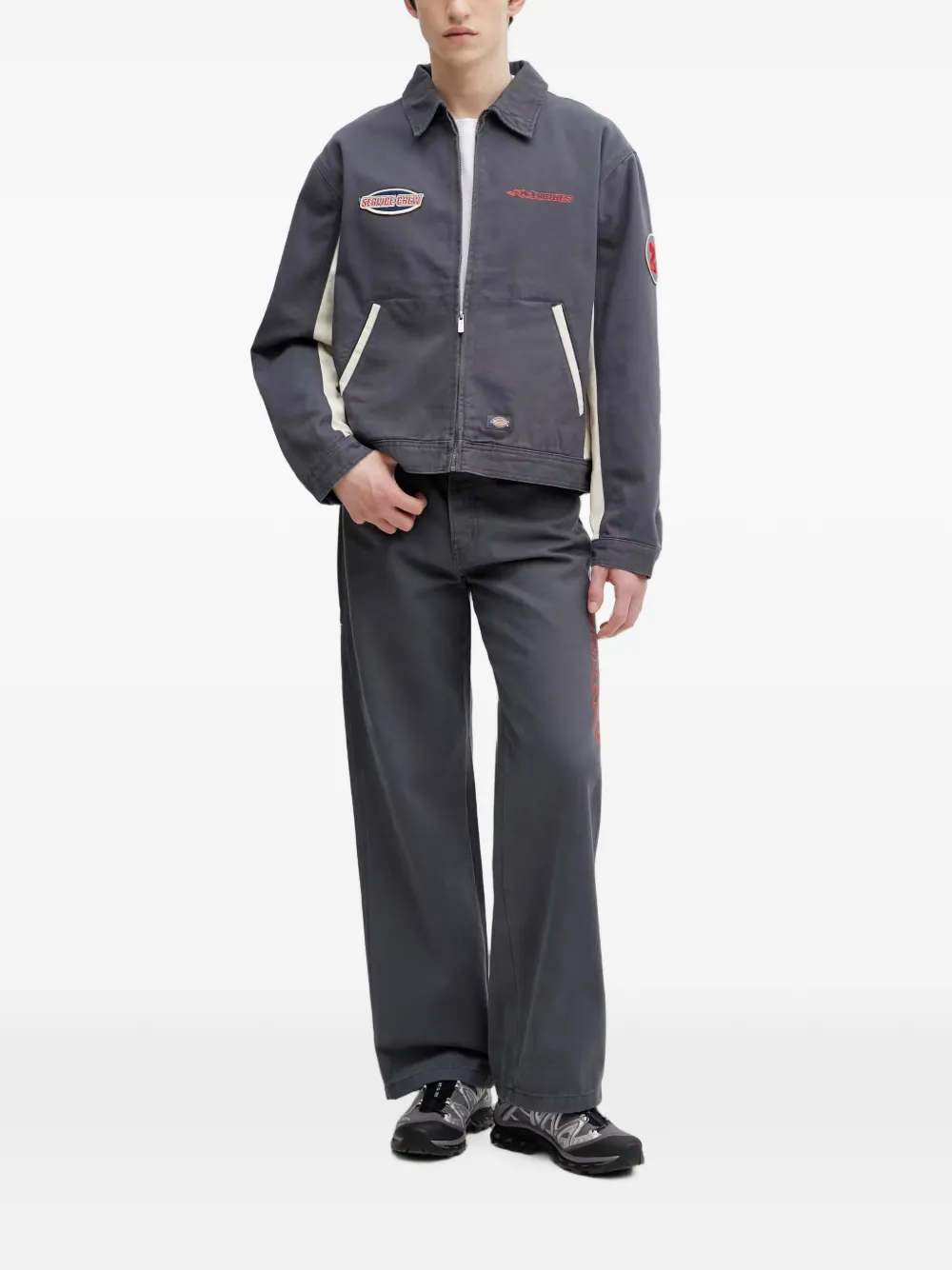 DICKIES Broek met geborduurd logo Grijs