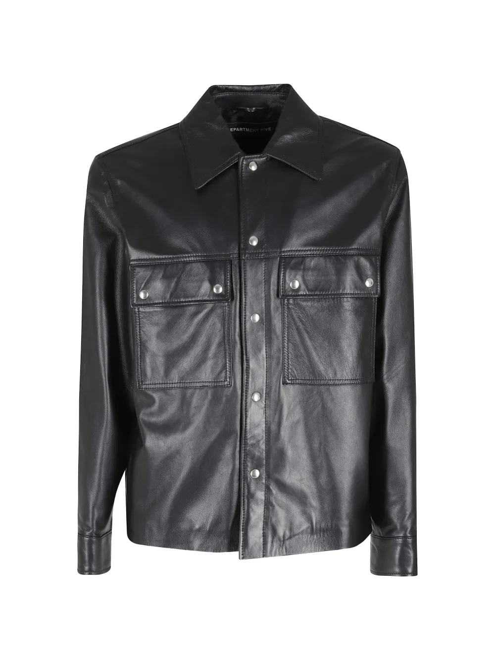 Department 5 pockets leather shirt - Nero