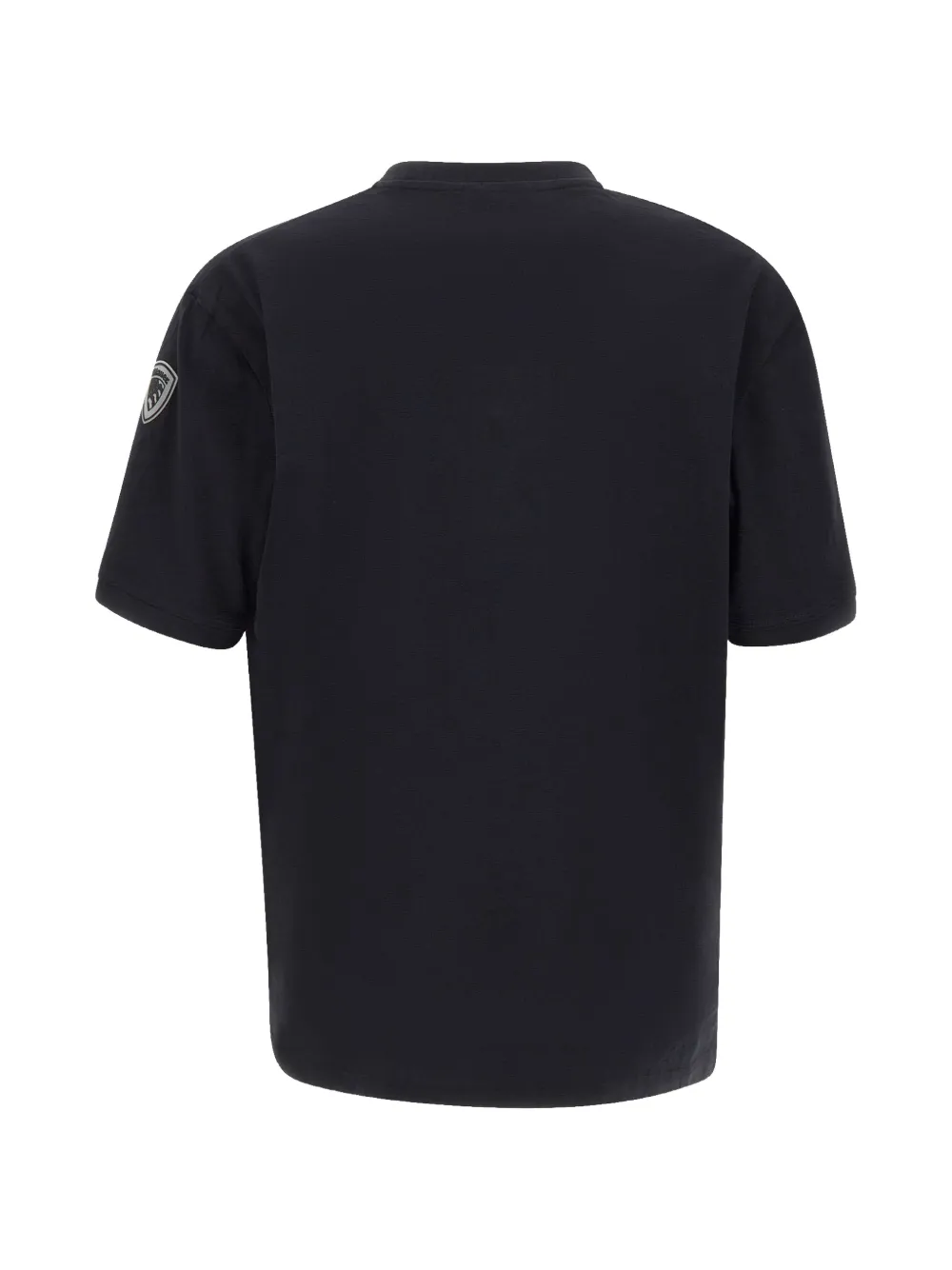 Blauer T-shirt met logopatch Zwart