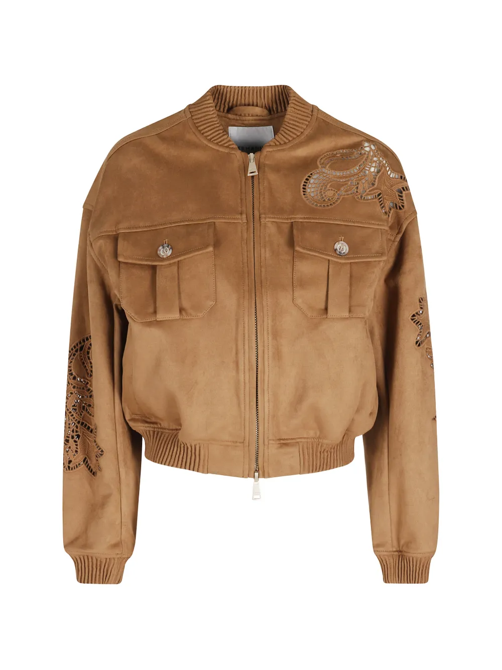 ERMANNO FIRENZE cutout-detail bomber jacket - Marrone