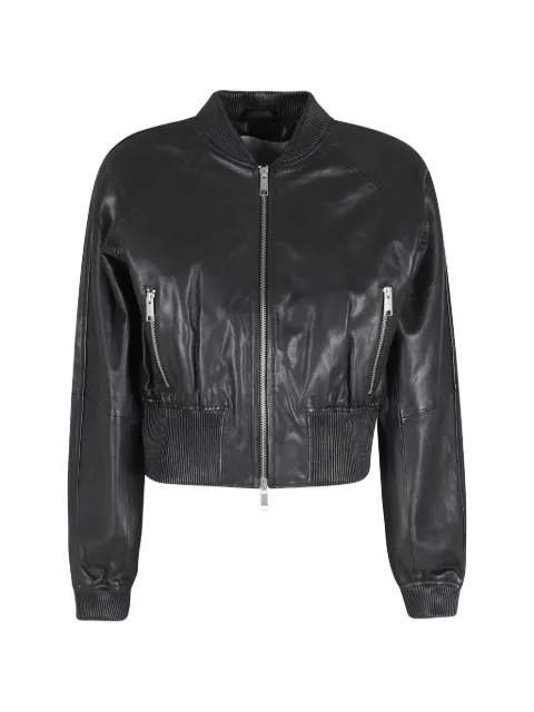 HERSKIND Dario ribbed-trim leather jacket