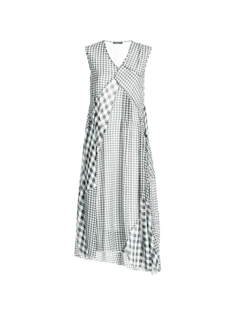 High Portal V-neck gingham-pattern midi dress