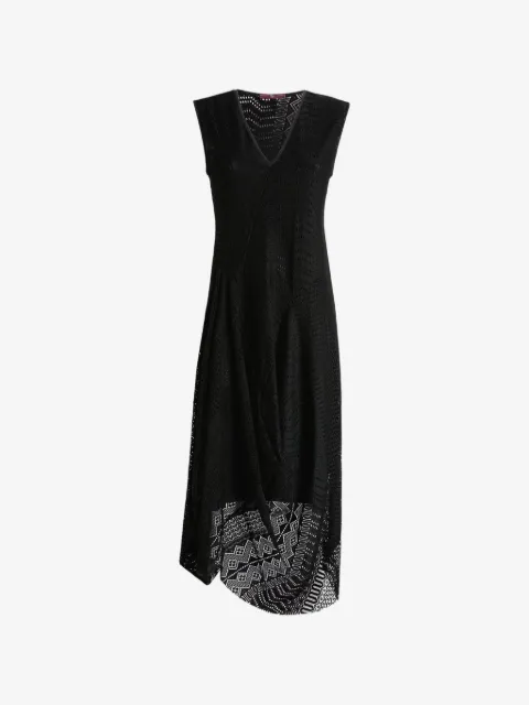 High Shot V-neck sleeveless midi dress