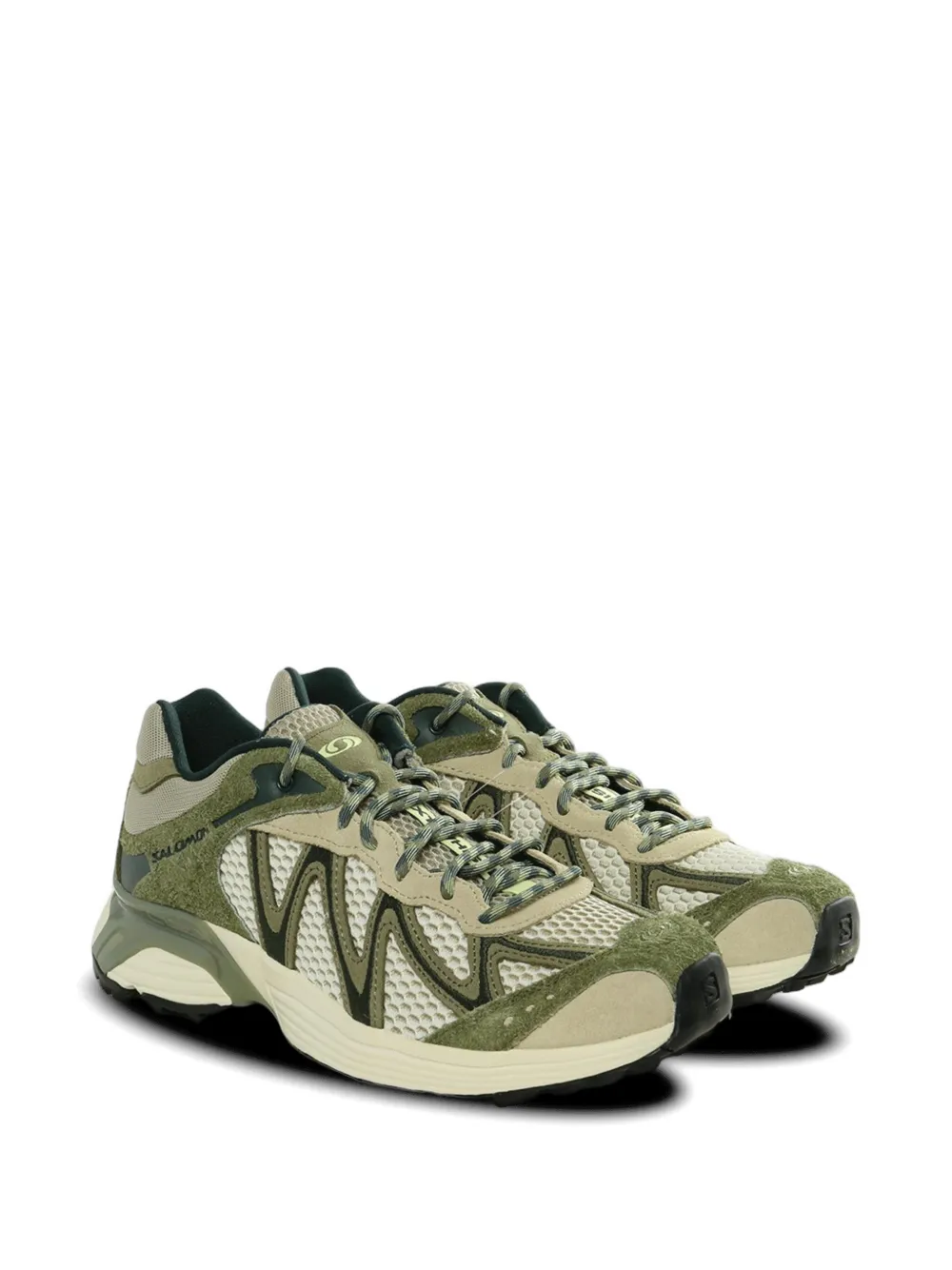 Salomon XT-WHISPER logo detail panelled sneakers Beige