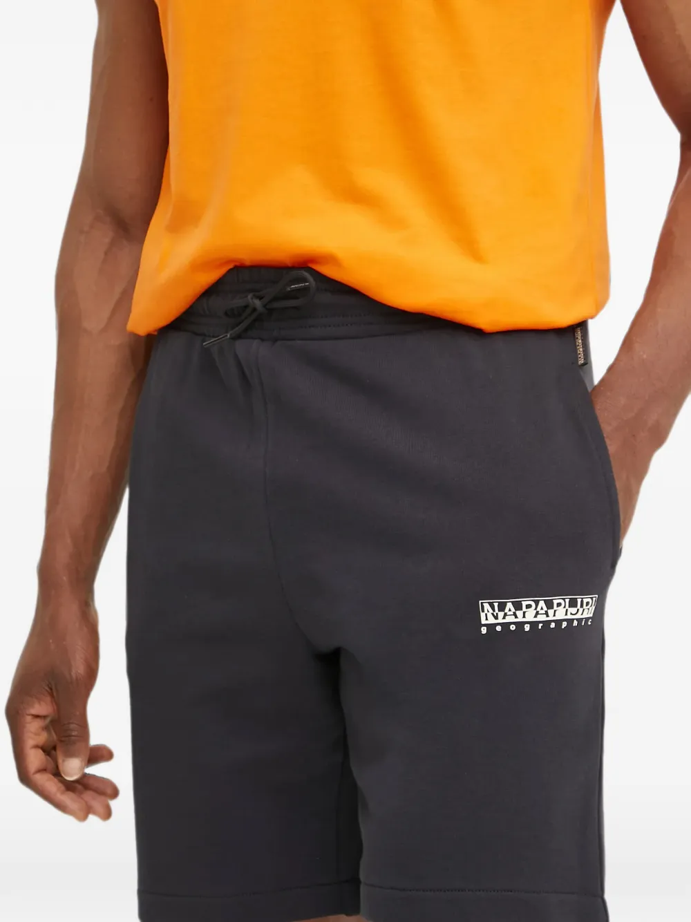 Napapijri Shorts met trekkoord en logodetail Grijs