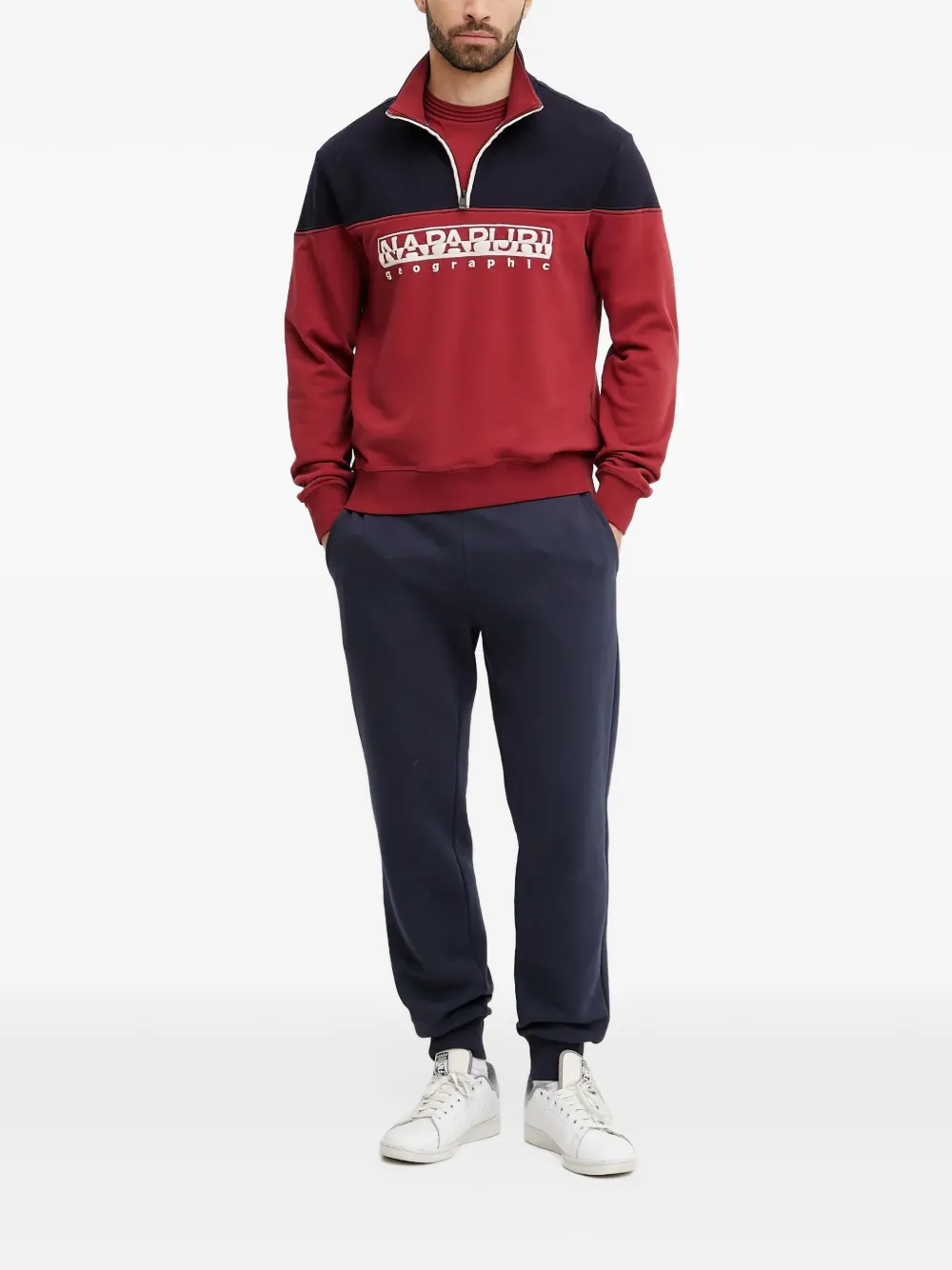Napapijri Amundsen T-shirt met ronde hals en logo-patch Rood