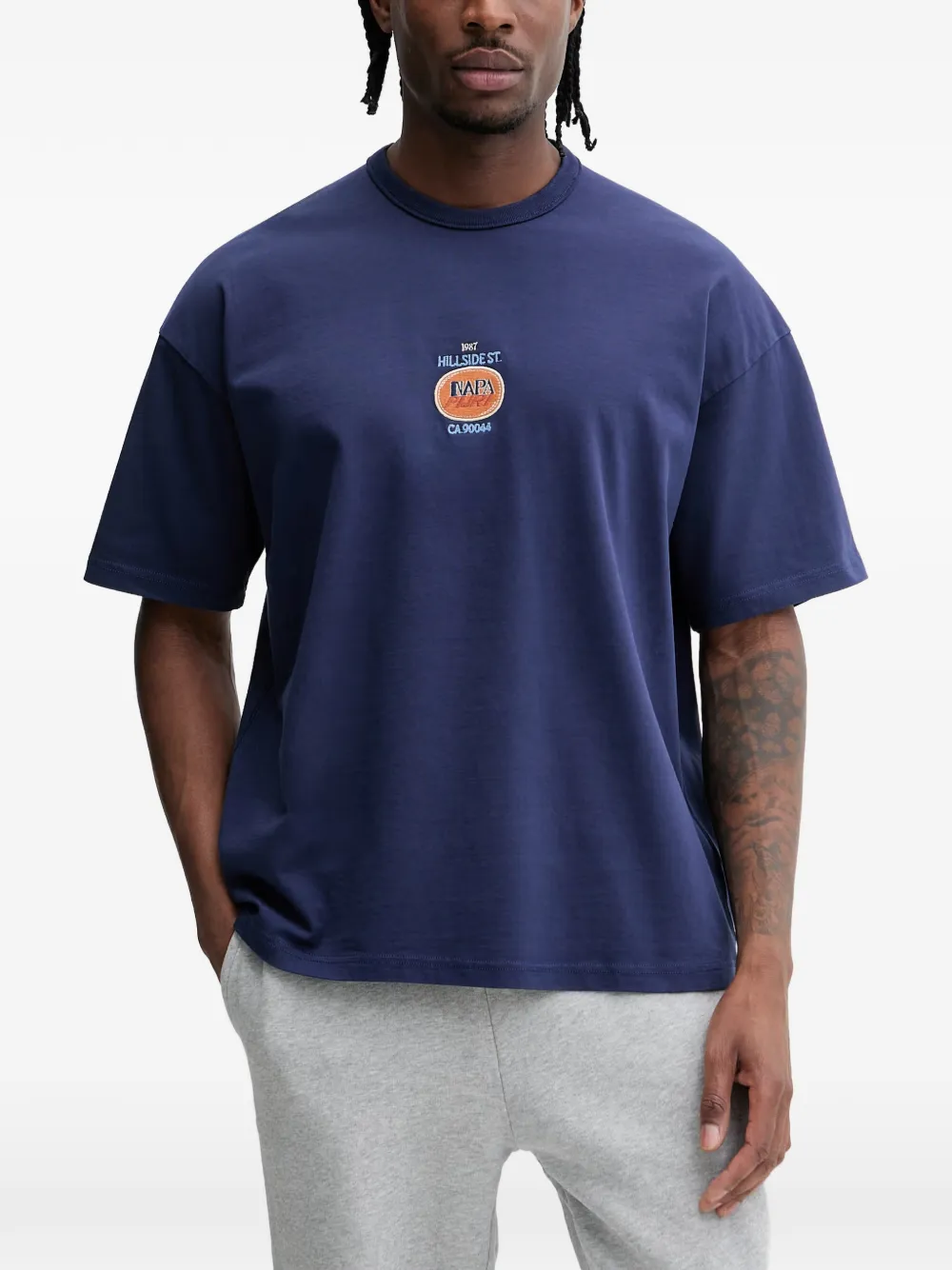 Napapijri krous embroidered T-shirt - Blu