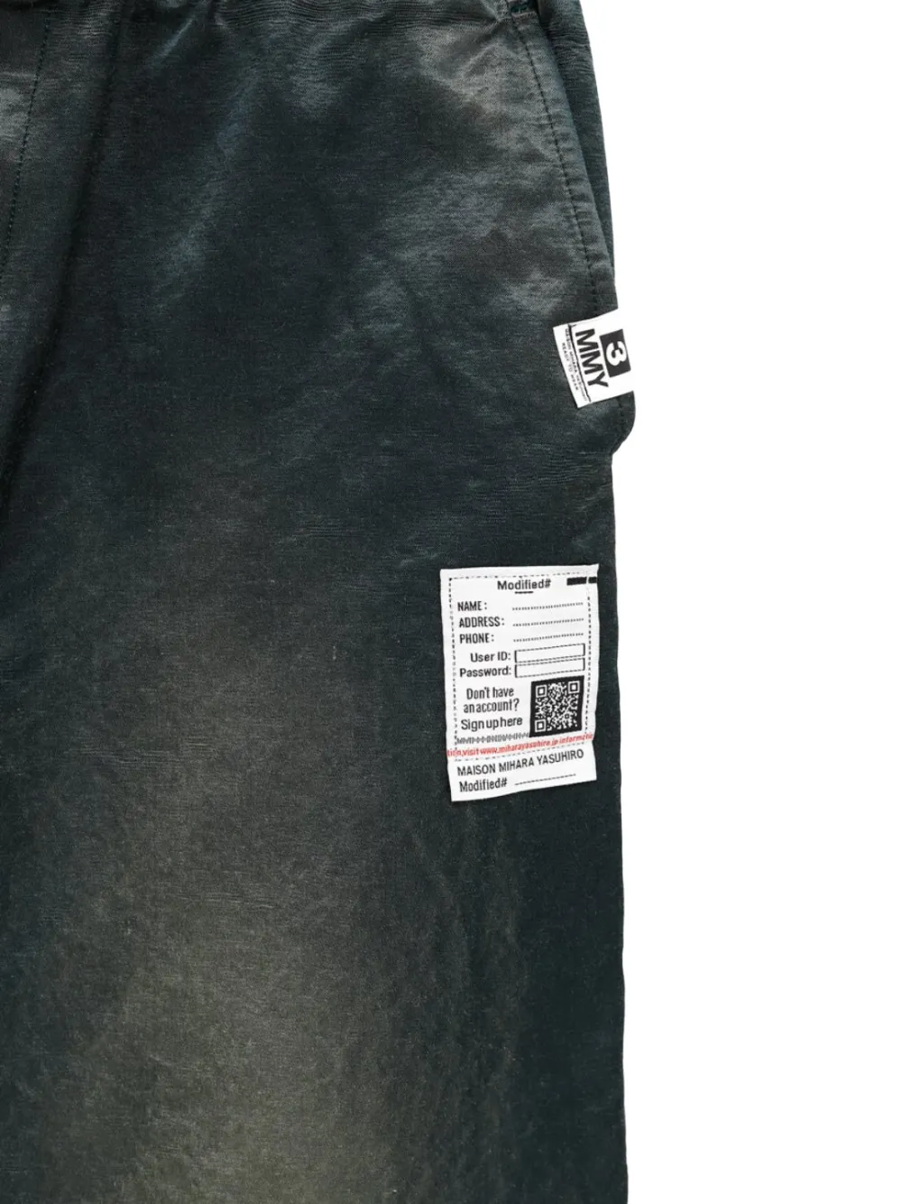 Maison MIHARA YASUHIRO Sun Faded satijnen shorts Groen