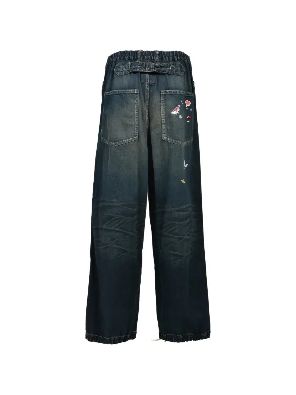 Maison MIHARA YASUHIRO Baker Stickers Jeans | Blue | FARFETCH IL
