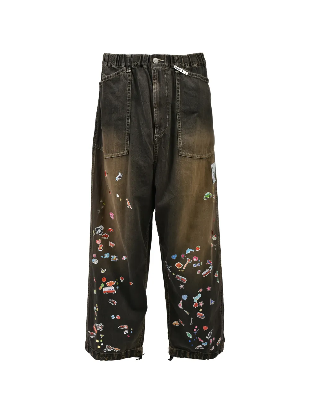 Maison MIHARA YASUHIRO Jeans Baker Stickers - Marrone
