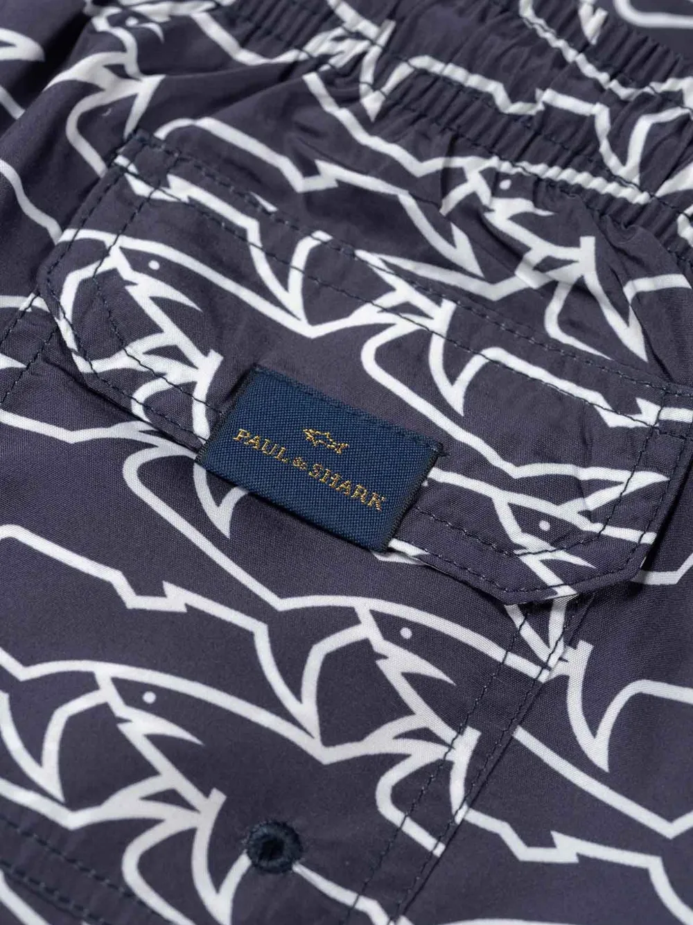  Paul & Shark Junior Shark-print Swim Shorts - Blue 