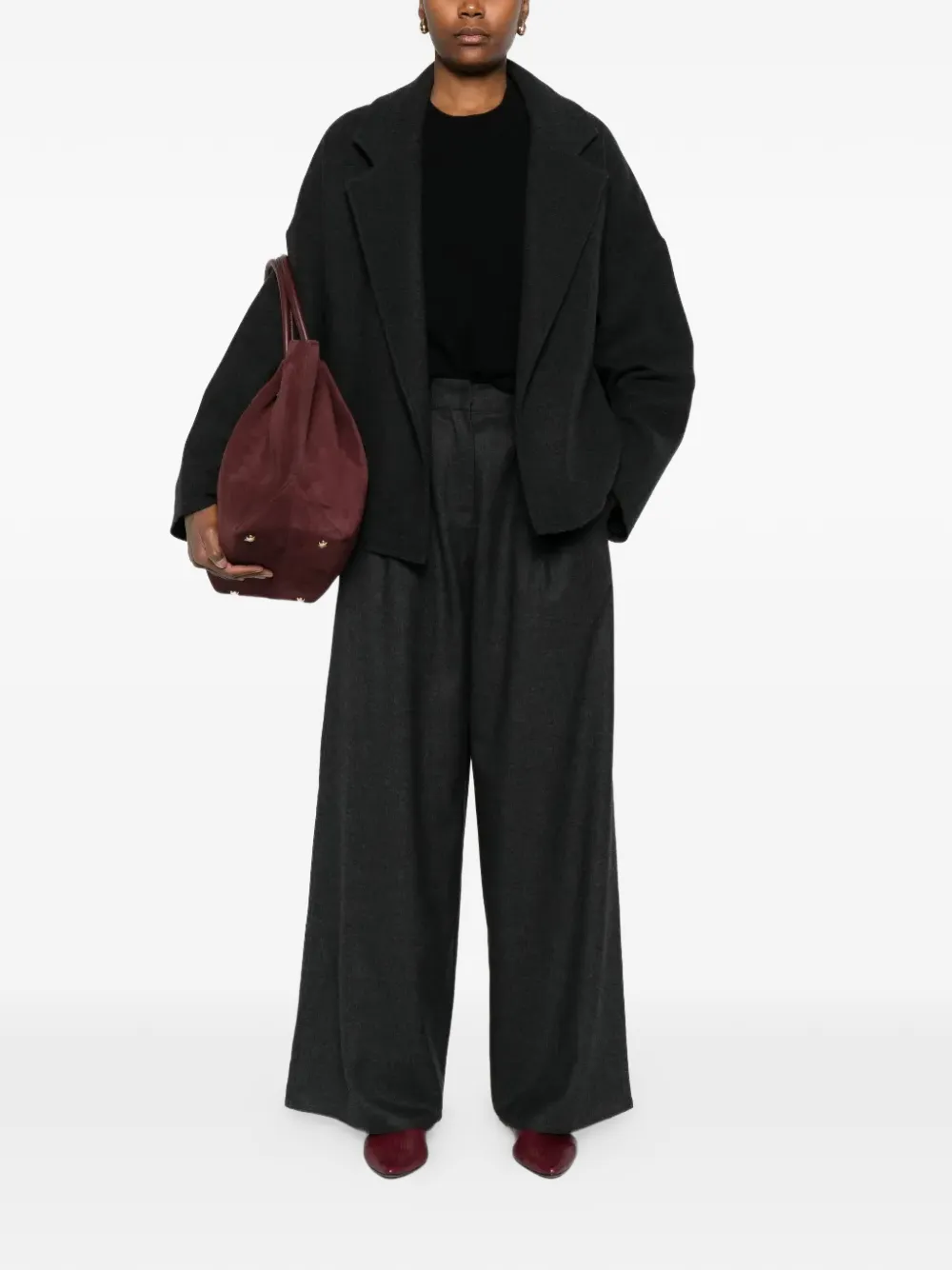  Alberta Ferretti Oversized-lapel Jacket - Grey 