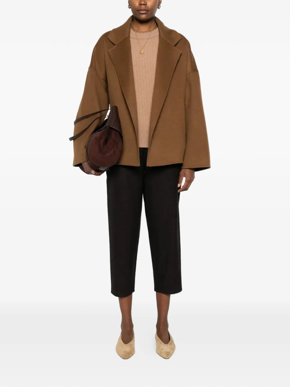  Alberta Ferretti Oversized-lapel Jacket - Brown 