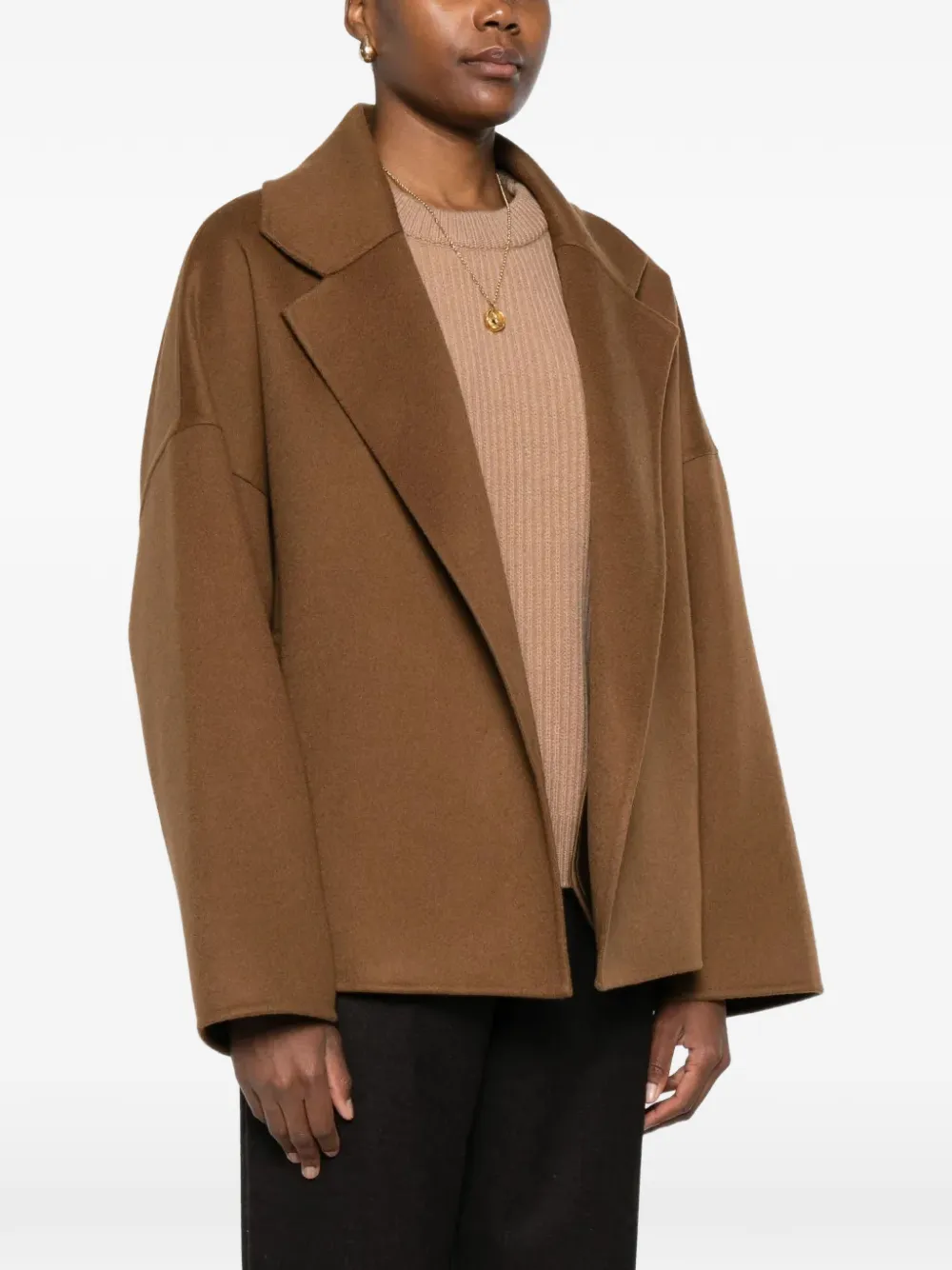  Alberta Ferretti Oversized-lapel Jacket - Brown 