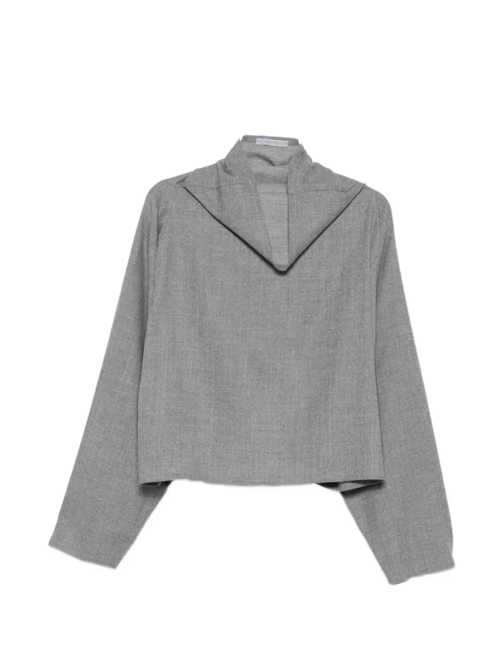 Alberta Ferretti batwing-sleeve high-neck top - Grey