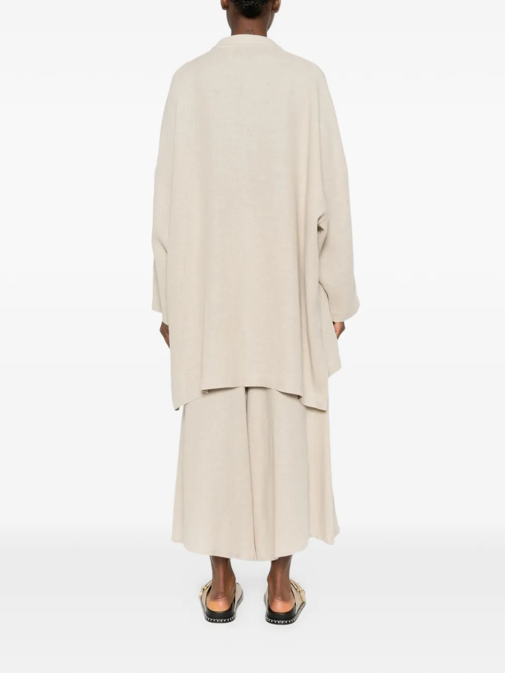 Alberta Ferretti Vest met mandarijnkraag Beige