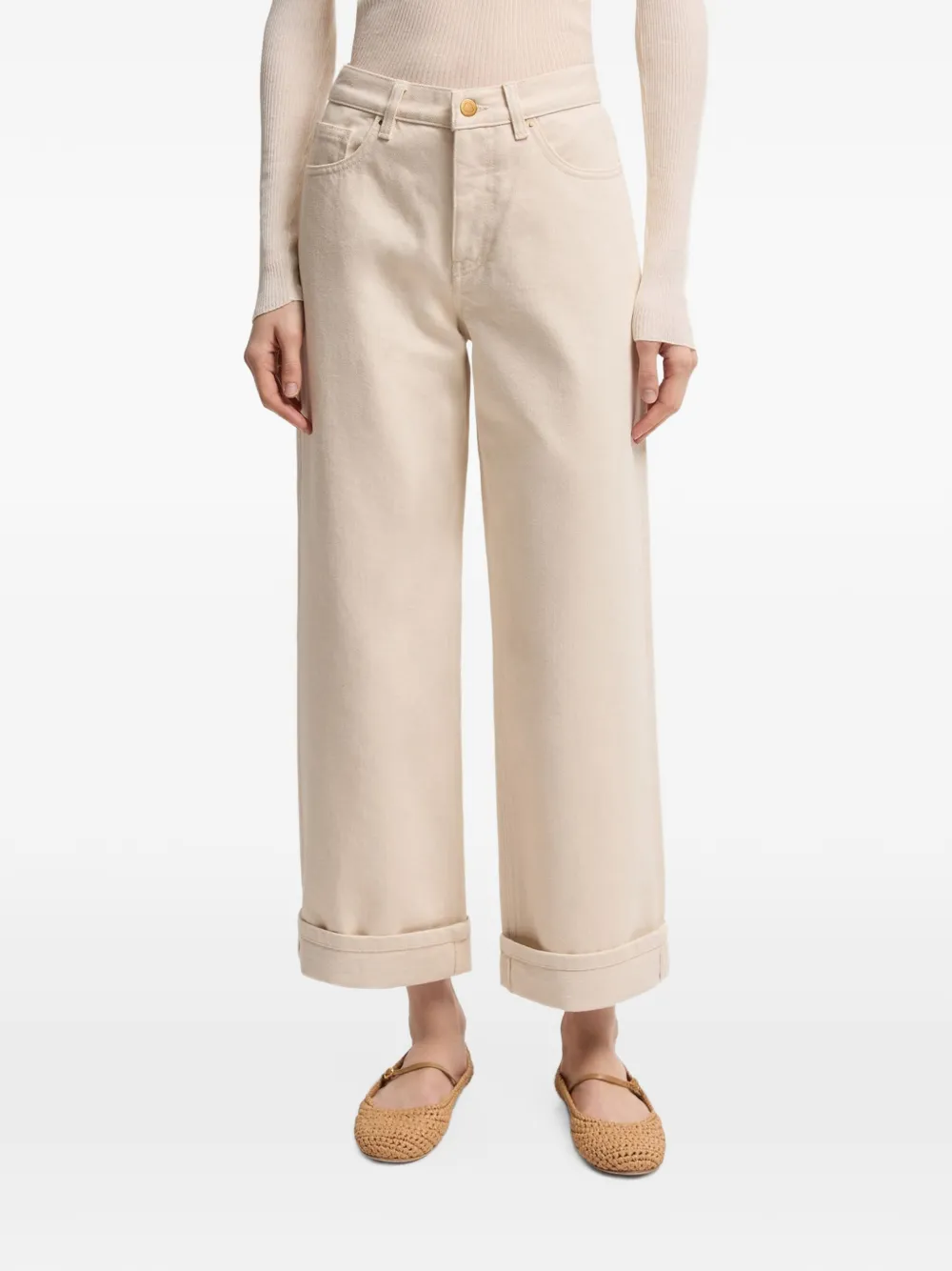 Moncler Broek met riemlussen Beige
