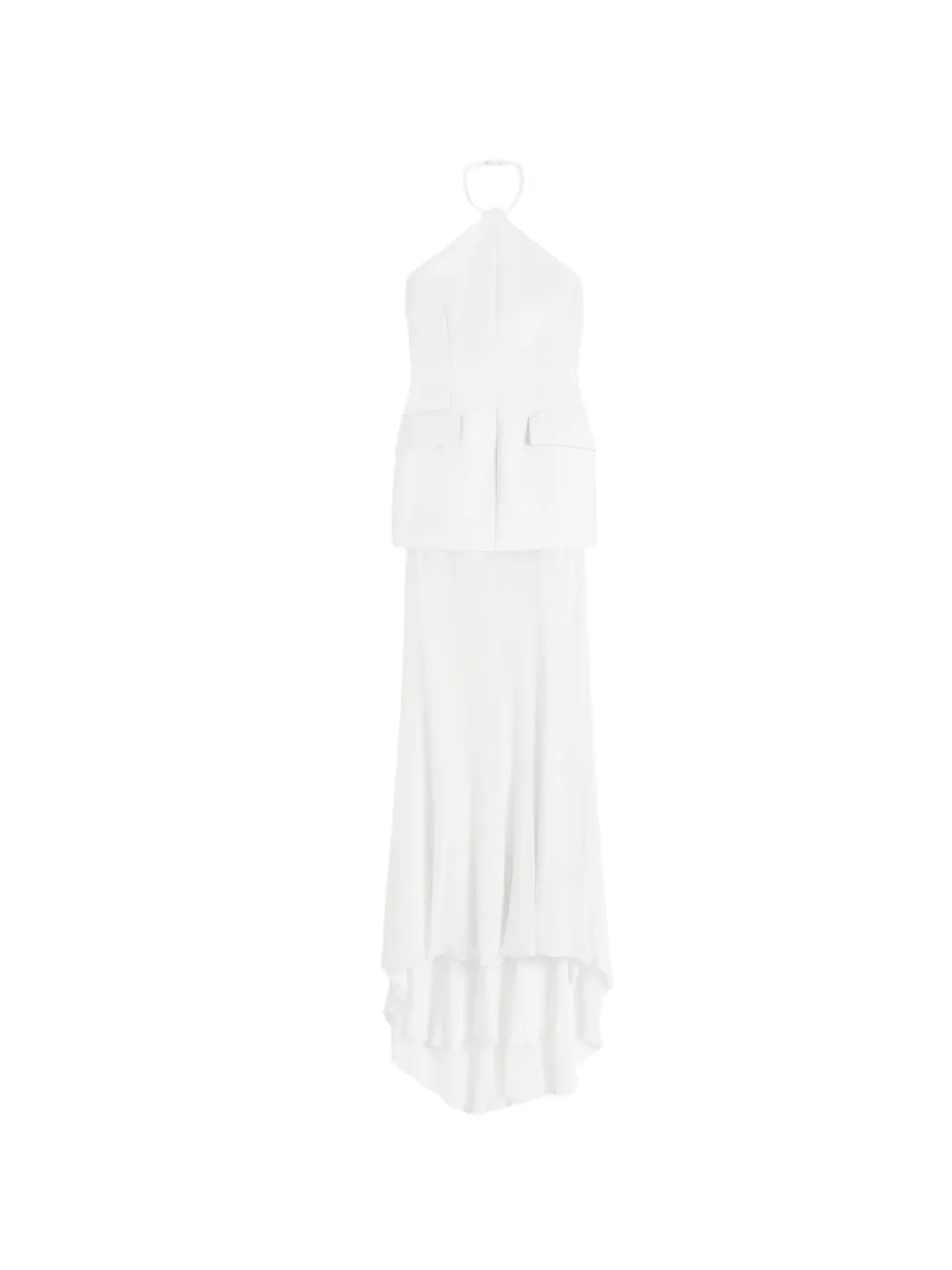 Sportmax halterneck flap-pocket dress - Bianco