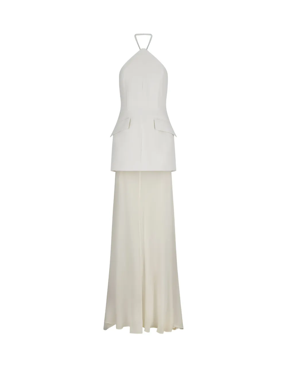 Sportmax halterneck flap-pocket dress - Bianco