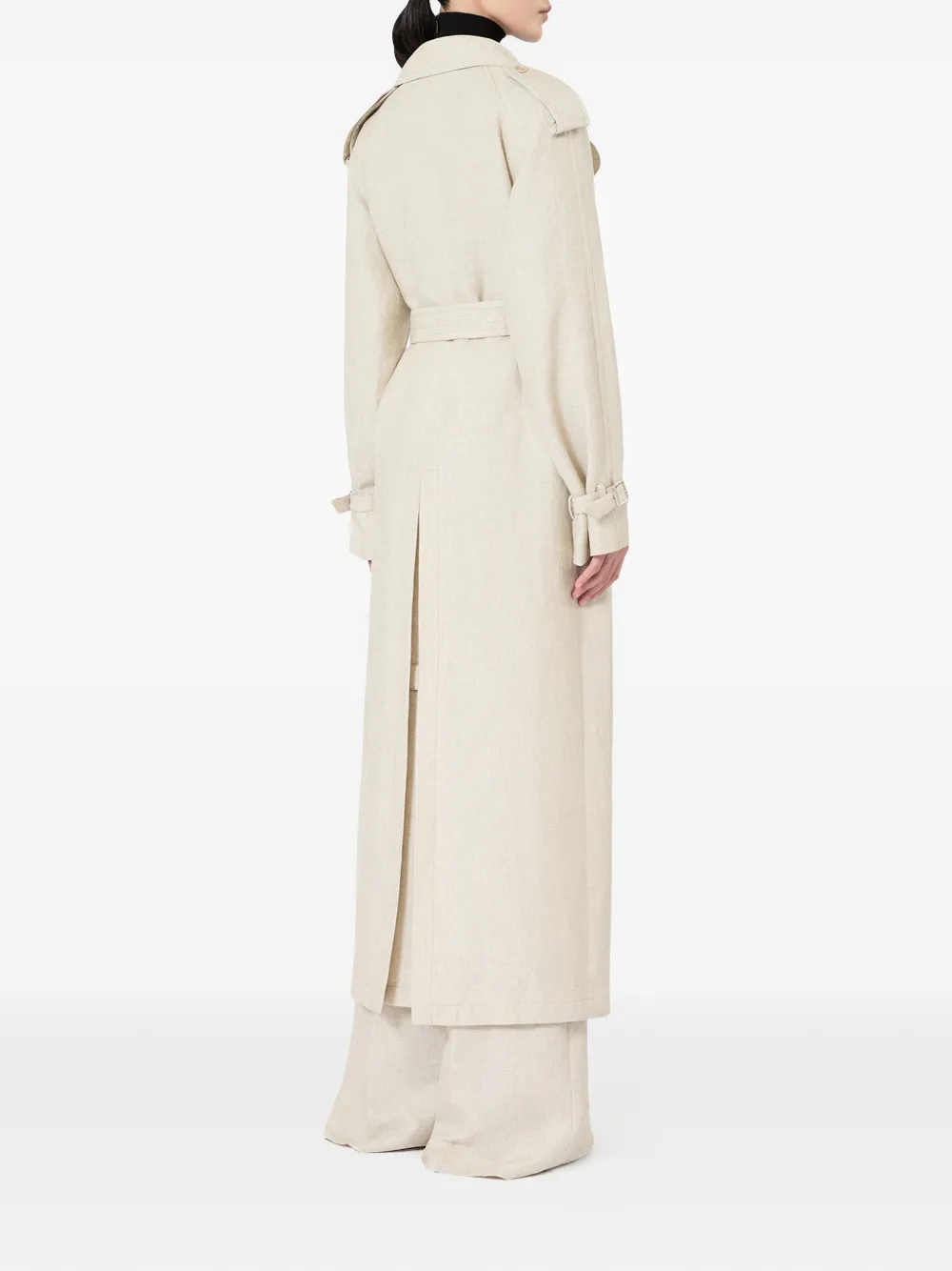 Max Mara Trenchcoat met dubbele rij knopen Beige