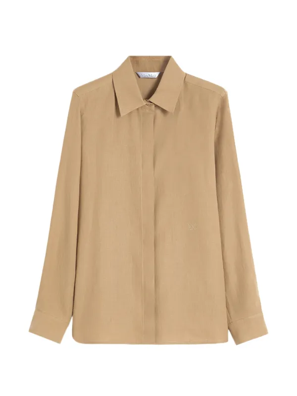 Max Mara　長袖リネンシャツ　リネン100%　サイズ40　白タグ Max Mara リネンシャツ | ニュートラル | FARFETCH JP