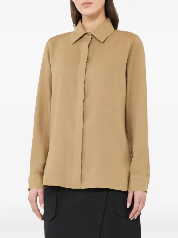 Max Mara　長袖リネンシャツ　リネン100%　サイズ40　白タグ Max Mara リネンシャツ | ニュートラル | FARFETCH JP