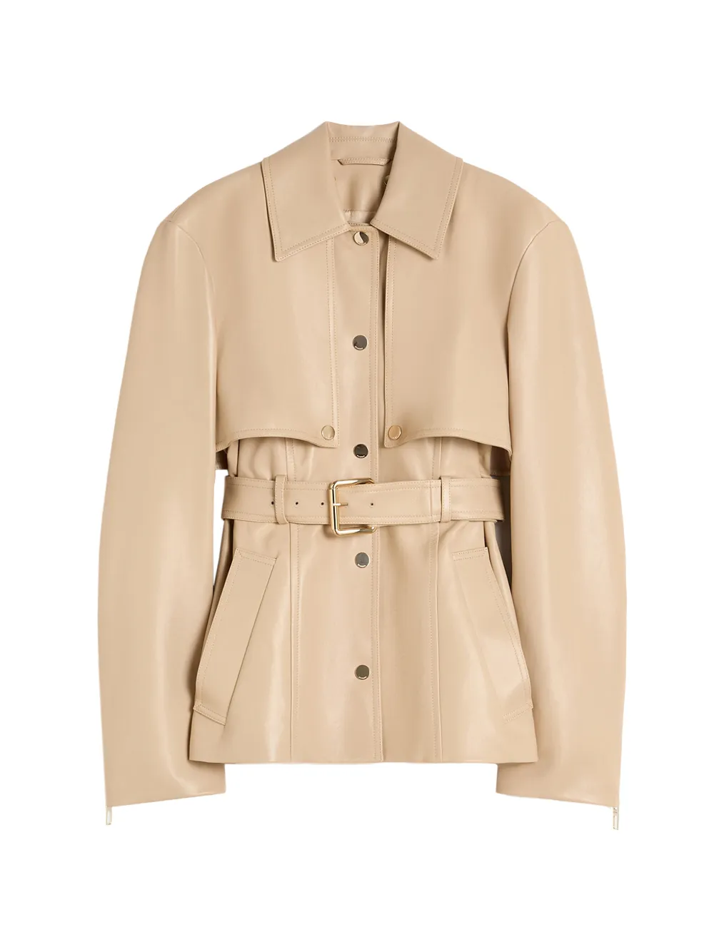 Sportmax leather two-piece jacket - Nude