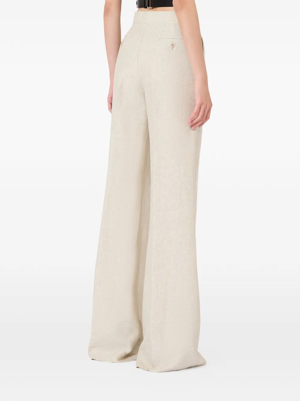 Max Mara Broek met wijde pijpen Beige