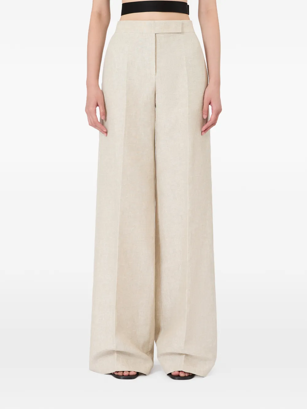 Max Mara Broek met wijde pijpen Beige
