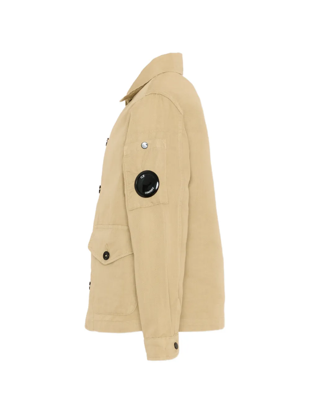 C.P. Company Kids Jack met opgestikte zakken en knopen Beige