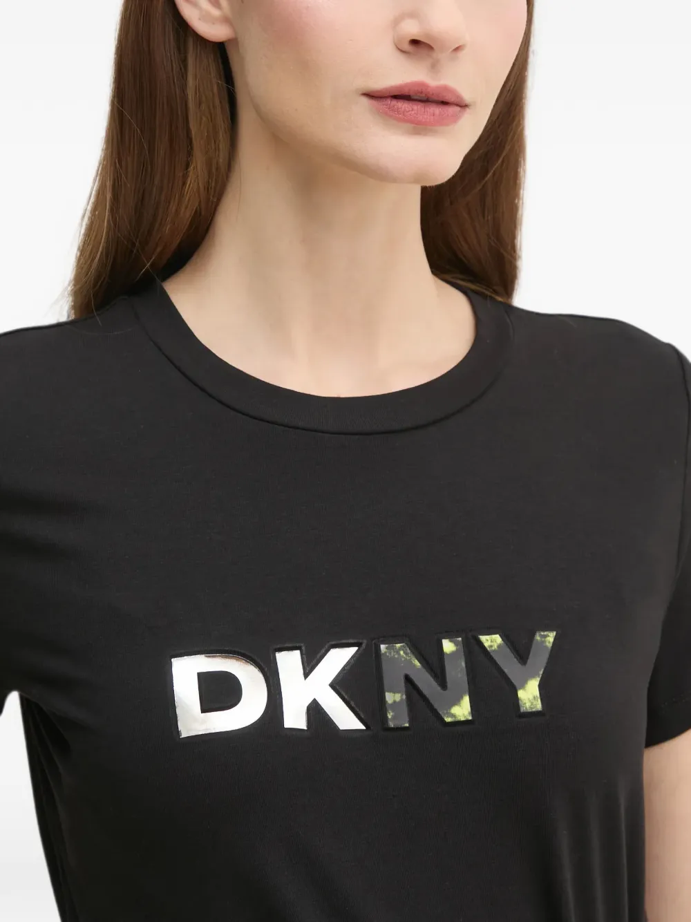 DKNY logo-print T-shirt Zwart