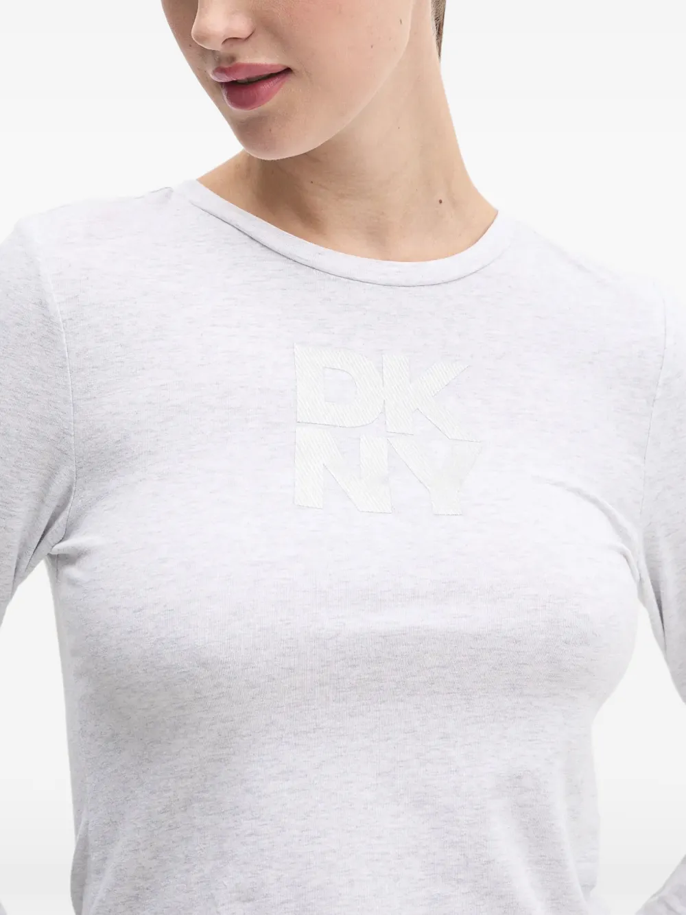 DKNY T-shirt met logoprint Grijs