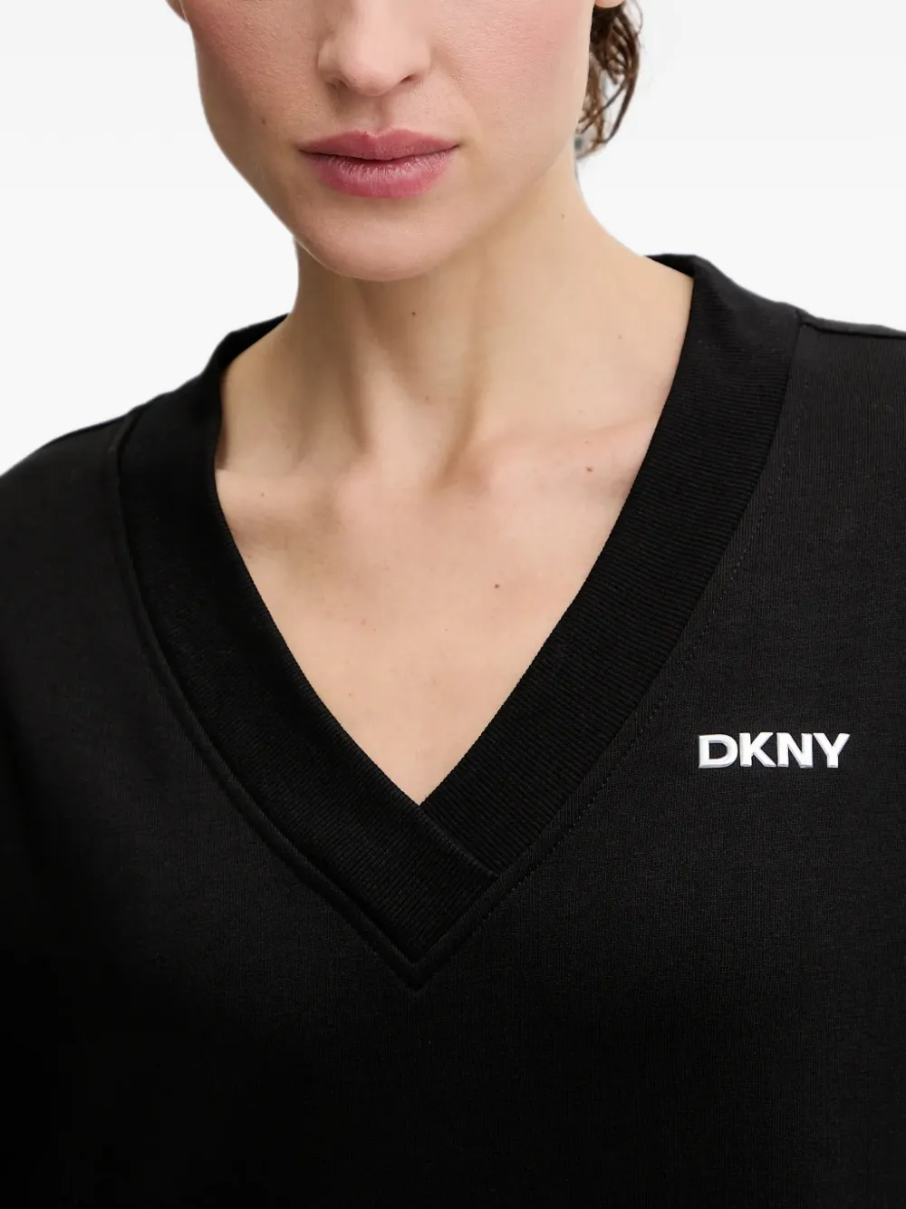 DKNY Sweater met V-hals Zwart