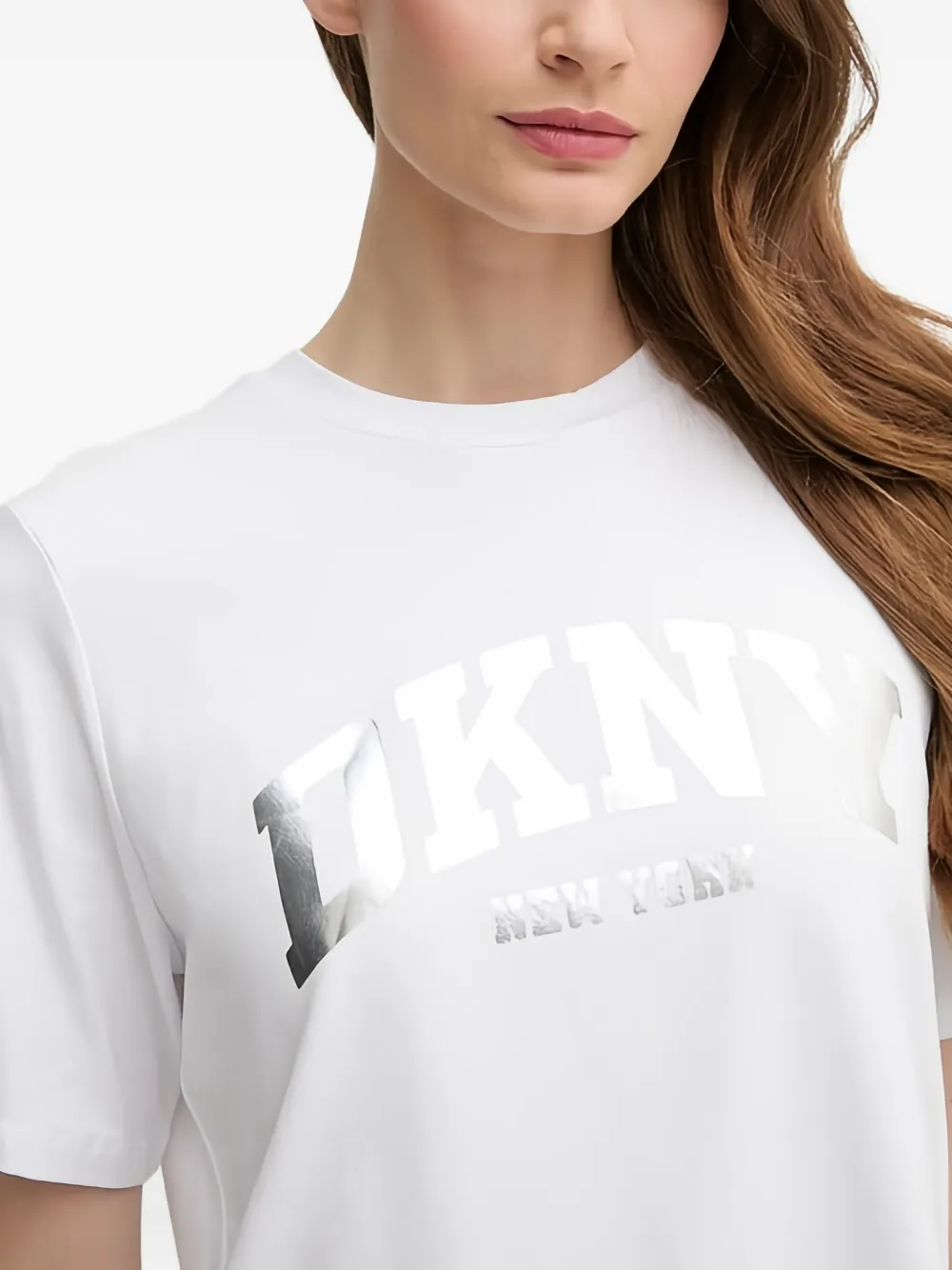 DKNY T-shirt met logodetail Wit